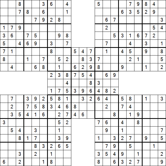 Samurai Sudoku - Easy