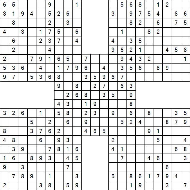 Samurai Sudoku - Easy