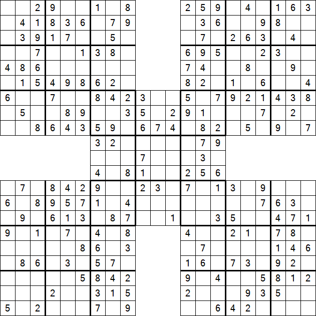 Samurai Sudoku - Fácil