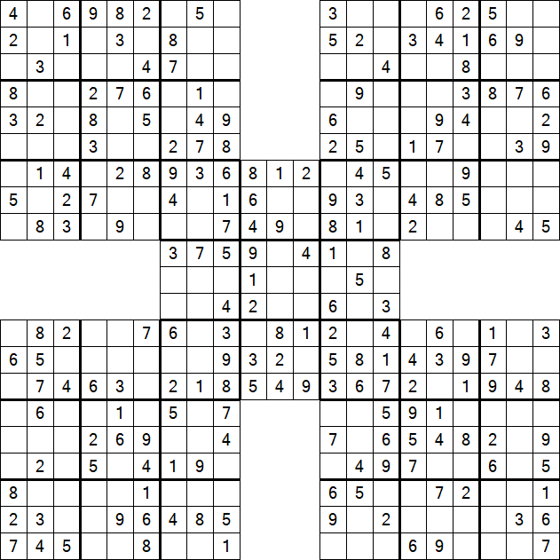 Samurai Sudoku - Fácil