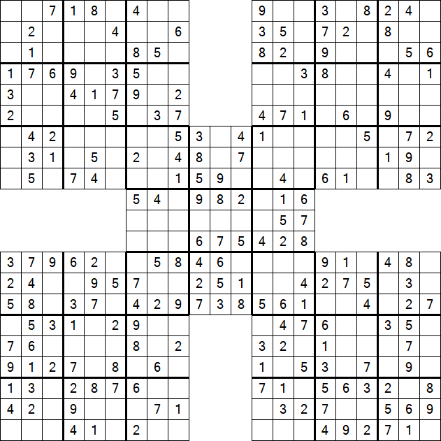 Samurai Sudoku - Fácil
