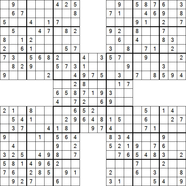 Samurai Sudoku - Fácil