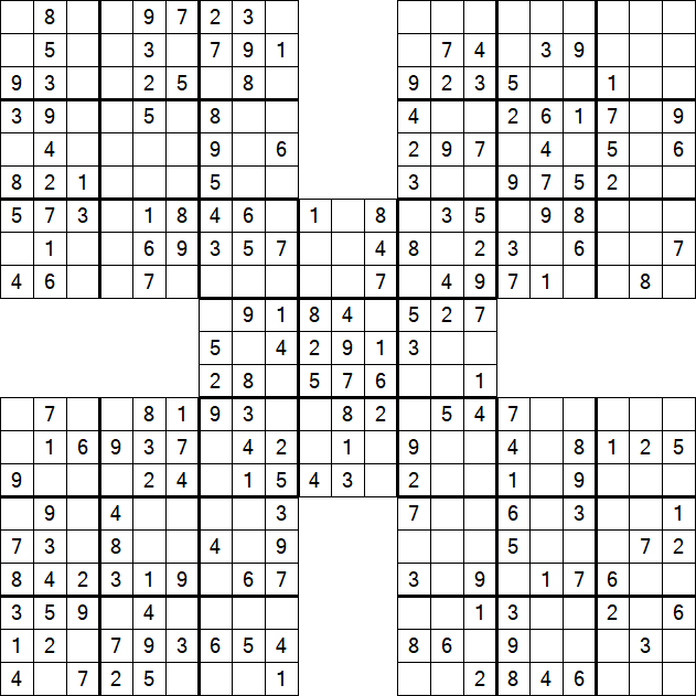 Samurai Sudoku - Fácil