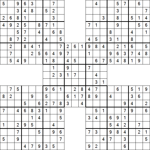 Samurai Sudoku - Fácil