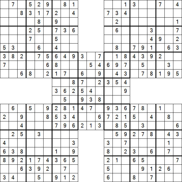 Samurai Sudoku - Fácil