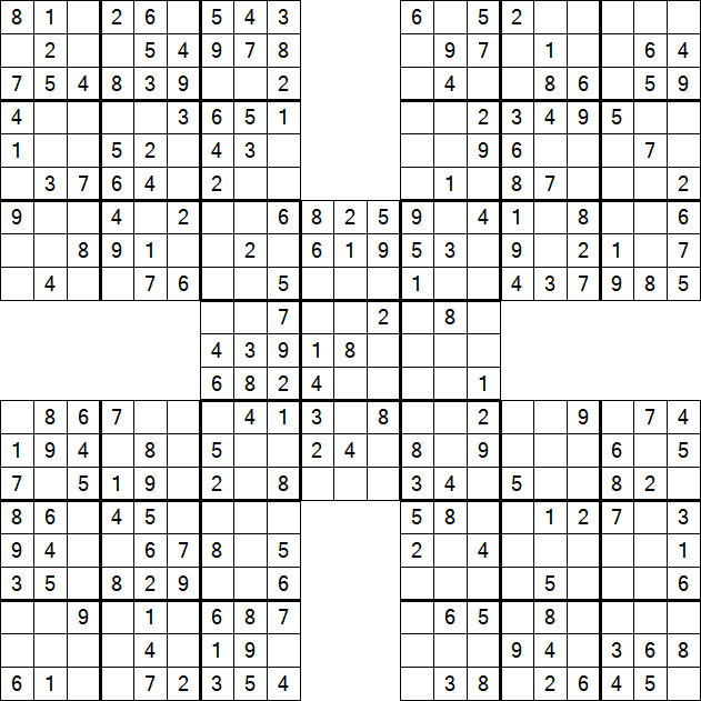 Samurai Sudoku - Fácil