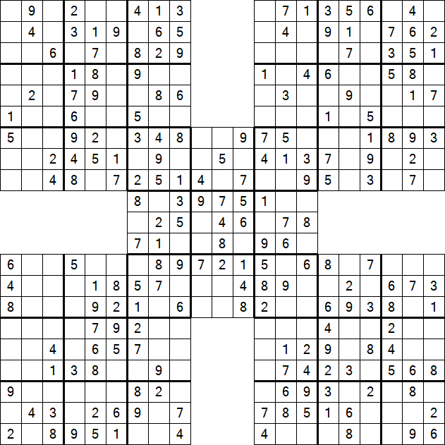 Samurai Sudoku - Easy