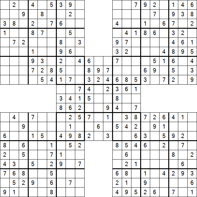 Samurai Sudoku - Fácil