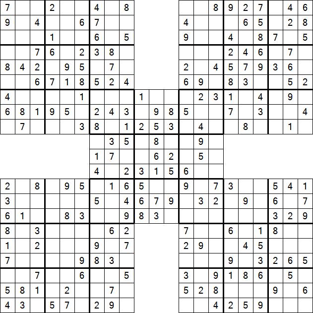 Samurai Sudoku - Fácil
