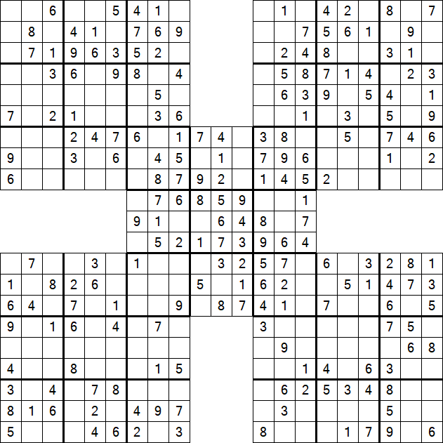 Samurai Sudoku - Fácil