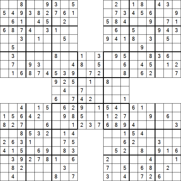 Samurai Sudoku - Fácil