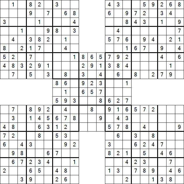 Samurai Sudoku - Fácil