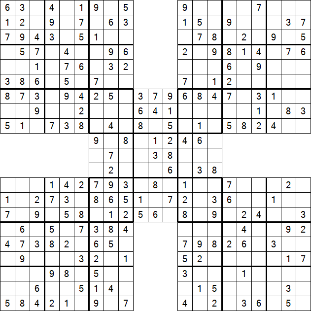 Samurai Sudoku - Fácil