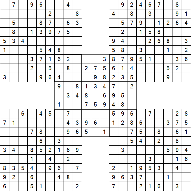 Samurai Sudoku - Fácil