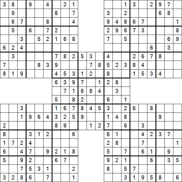 Samurai Sudoku - Fácil