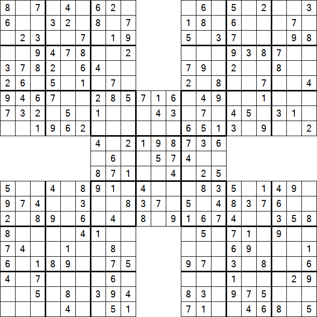 Samurai Sudoku - Fácil
