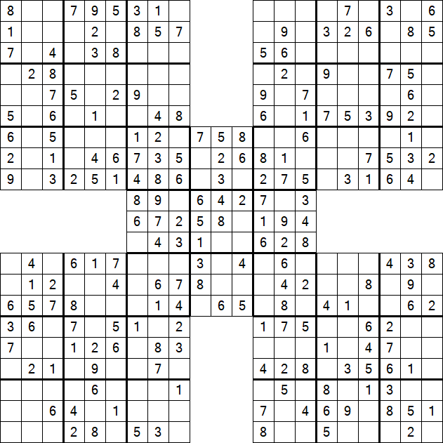 Samurai Sudoku - Fácil
