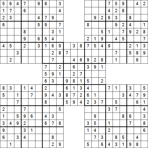 Samurai Sudoku - Easy