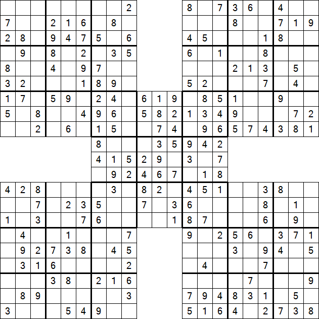 Samurai Sudoku - Fácil