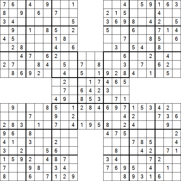 Samurai Sudoku - Fácil