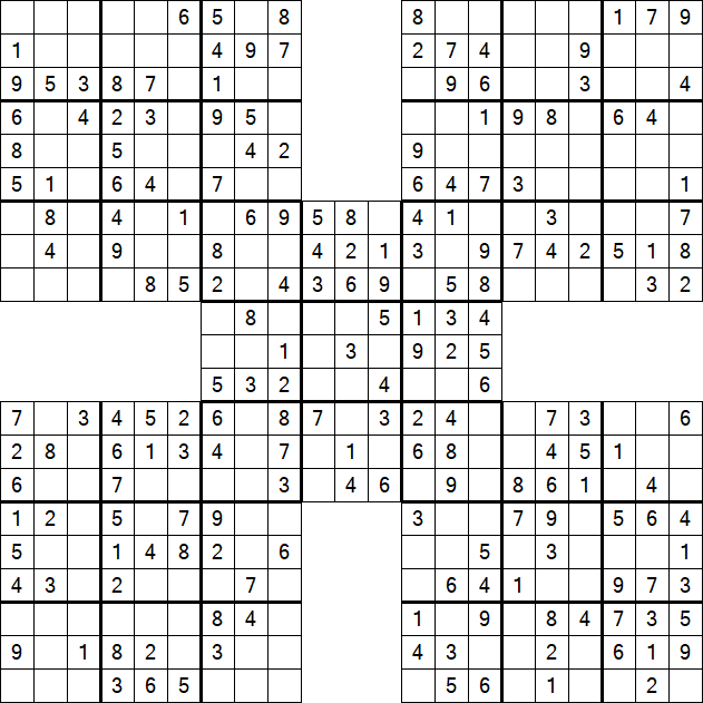 Samurai Sudoku - Fácil