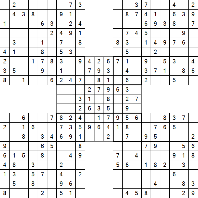 Samurai Sudoku - Fácil