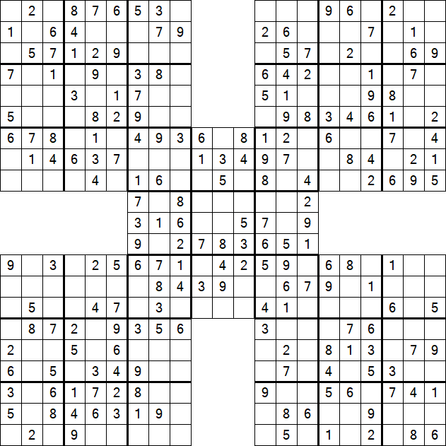 Samurai Sudoku - Fácil