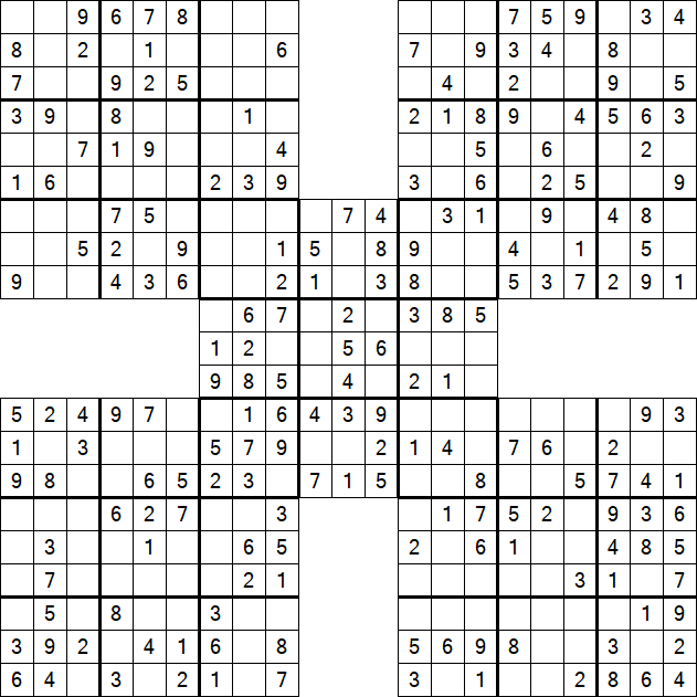 Samurai Sudoku - Easy