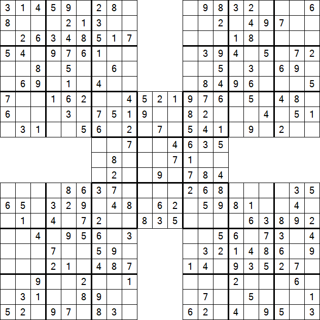 Samurai Sudoku - Fácil