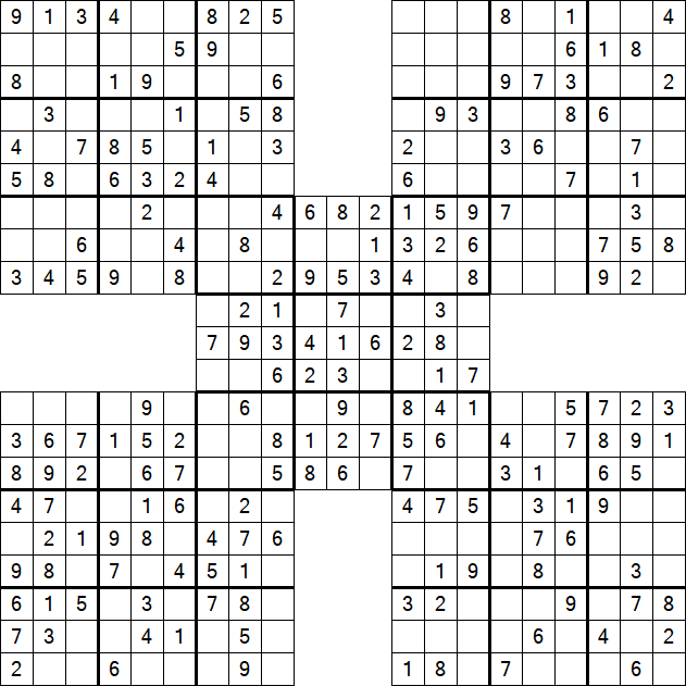 Samurai Sudoku - Fácil