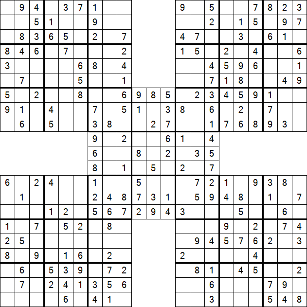 Samurai Sudoku - Fácil