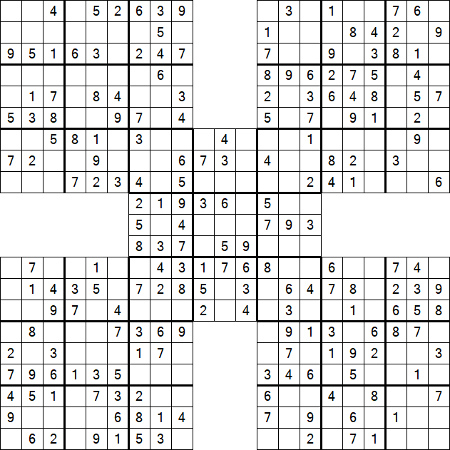 Samurai Sudoku - Fácil