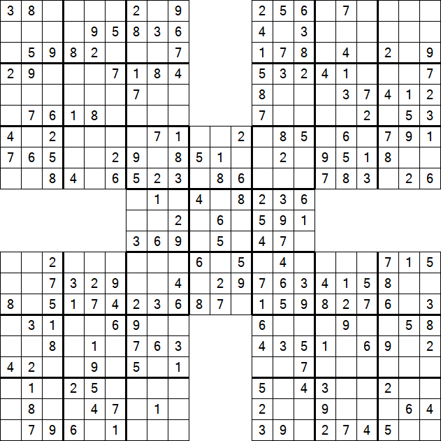 Samurai Sudoku - Fácil