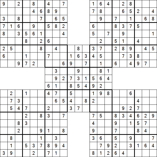 Samurai Sudoku - Fácil
