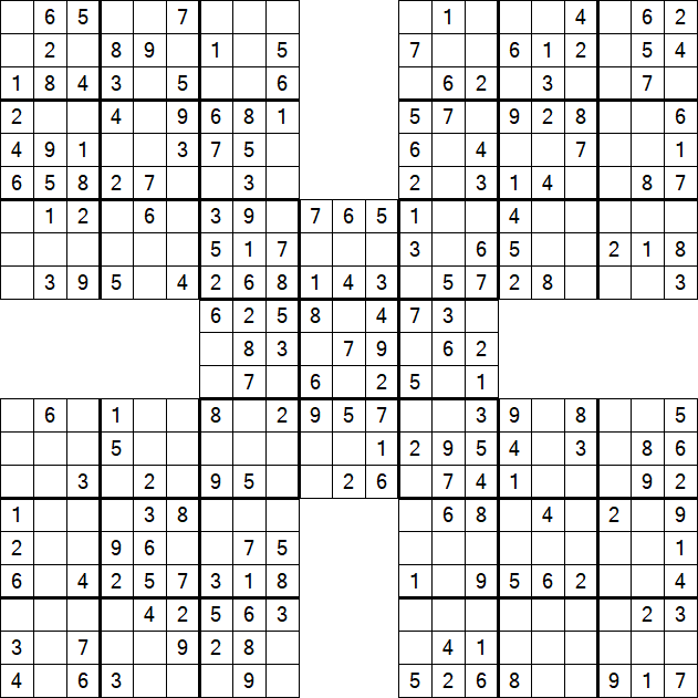 Samurai Sudoku - Fácil