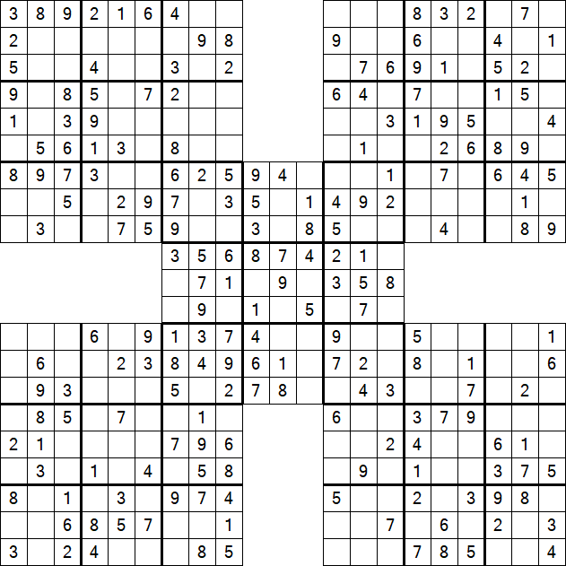 Samurai Sudoku - Fácil