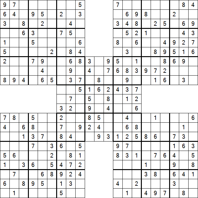 Samurai Sudoku - Fácil