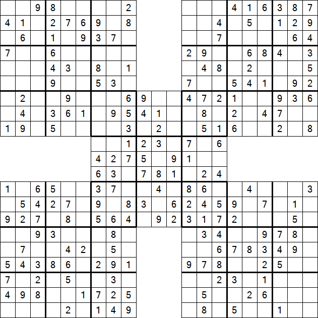 Samurai Sudoku - Fácil