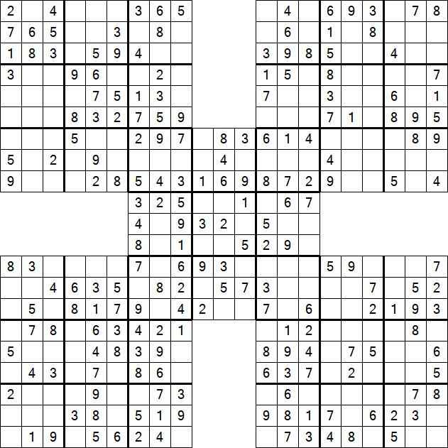 Samurai Sudoku - Fácil