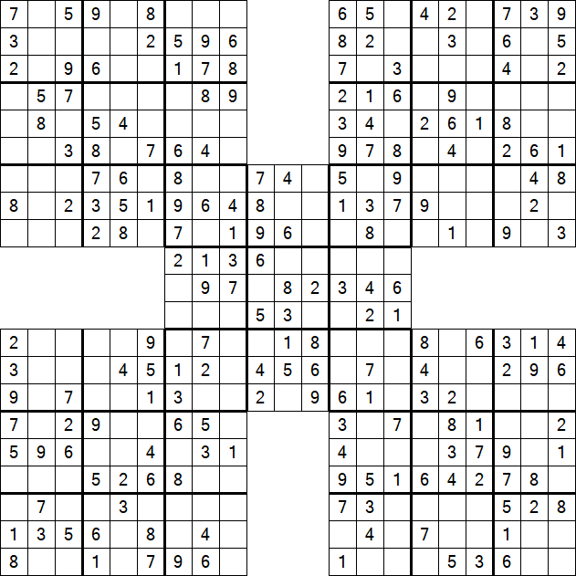 Samurai Sudoku - Fácil