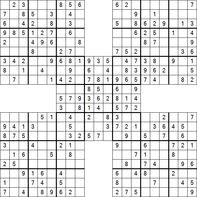 Samurai Sudoku - Fácil