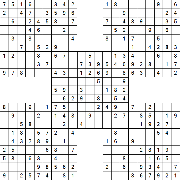 Samurai Sudoku - Easy