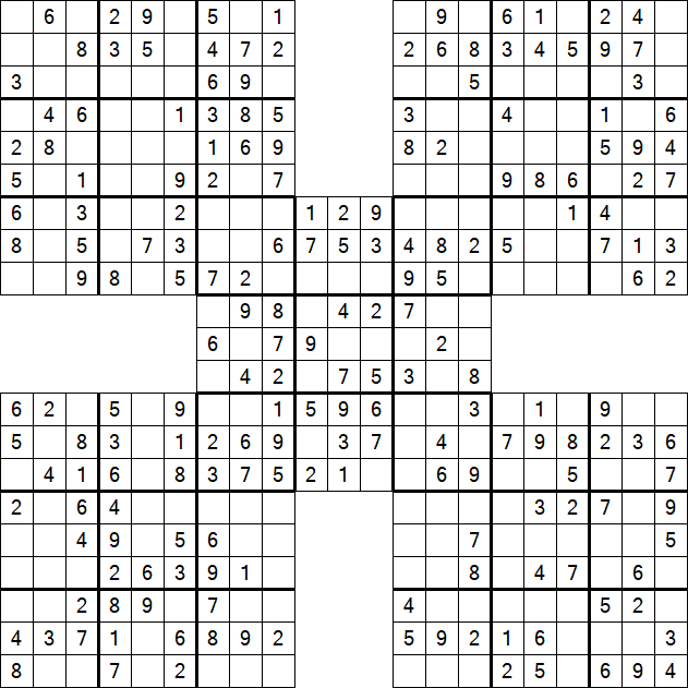 Samurai Sudoku - Fácil