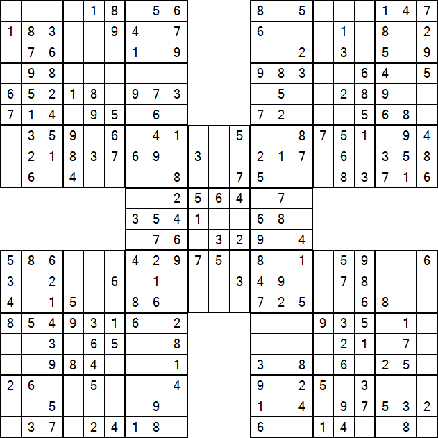 Samurai Sudoku - Fácil