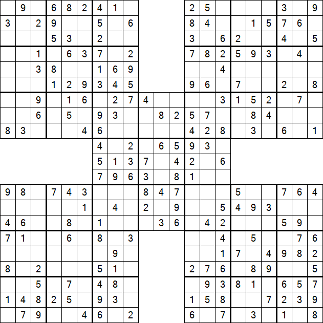 Samurai Sudoku - Einfach