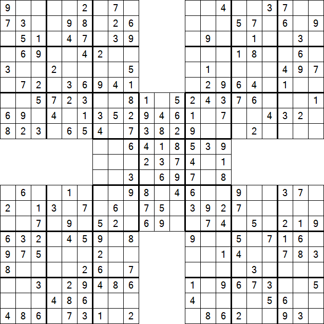Samurai Sudoku - Einfach