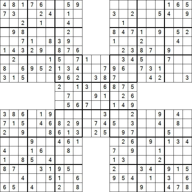 Samurai Sudoku - Einfach