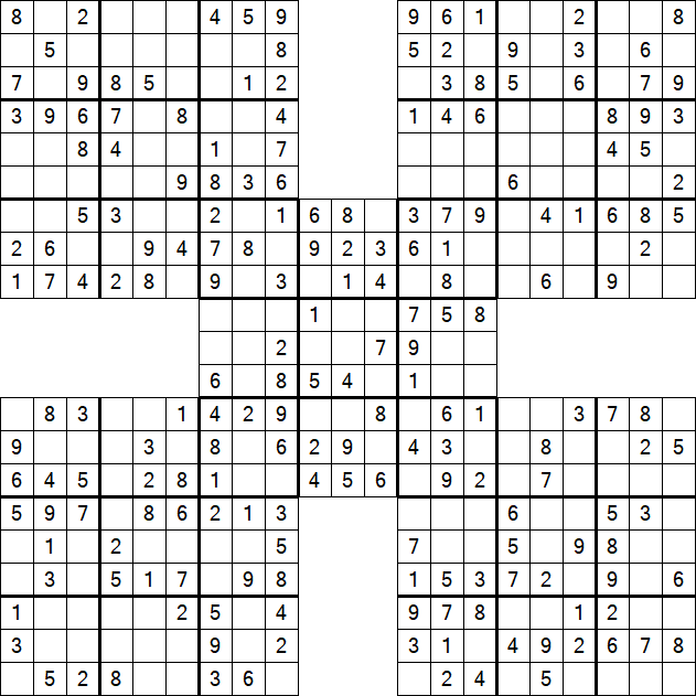 Samurai Sudoku - Einfach