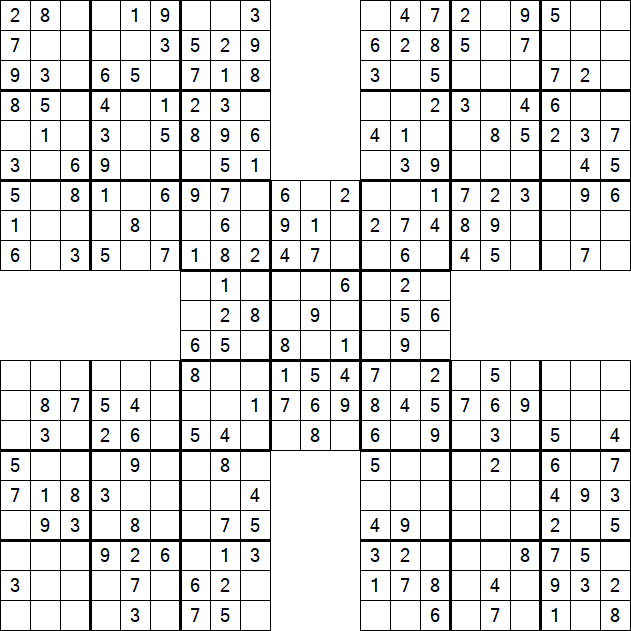 Samurai Sudoku - Einfach