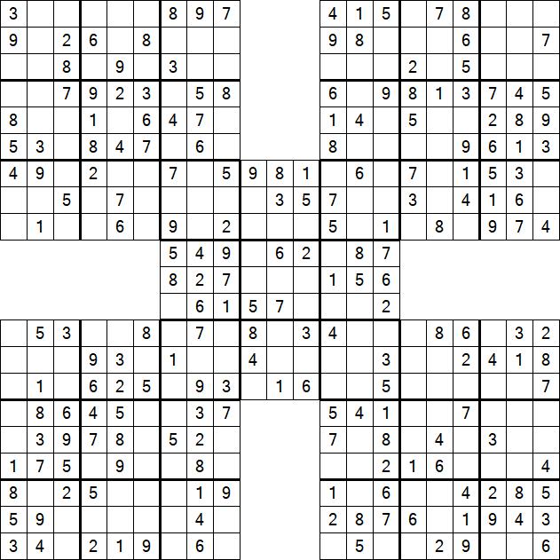 Samurai Sudoku - Easy